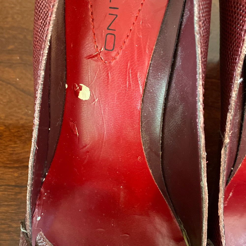 Bandolino Boyoko Vintage 90s Maroon Red Textured SZ 6.5M Classic Leather Heels - Picture 14 of 14